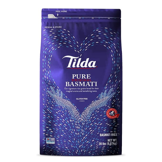 Tilda Pure Basmati Rice 20 LB