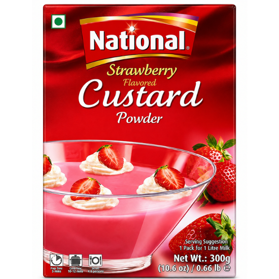 National Custard Strawberry Powder 300 GM