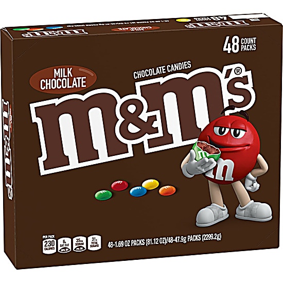 M&M's Milk Chocolate Candy Full Size Bulk Pack