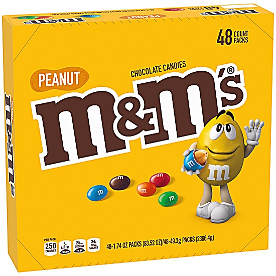 M&M's Peanut Milk Chocolates Full Size Chocolate Candy Bulk Candy