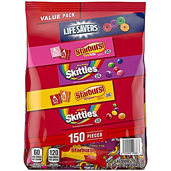Skittles, Starburst & Life Savers Fun Size Fruity Candy Variety Bulk Bag