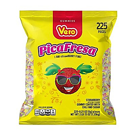Vero Picafresa Strawberry Gummy Coats With Chili And Sugar Gummies