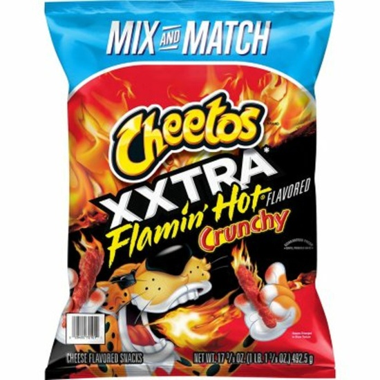 Cheetos Cheese Flavored Snacks, Xxtra Flamin' Hot Flavored, Crunchy