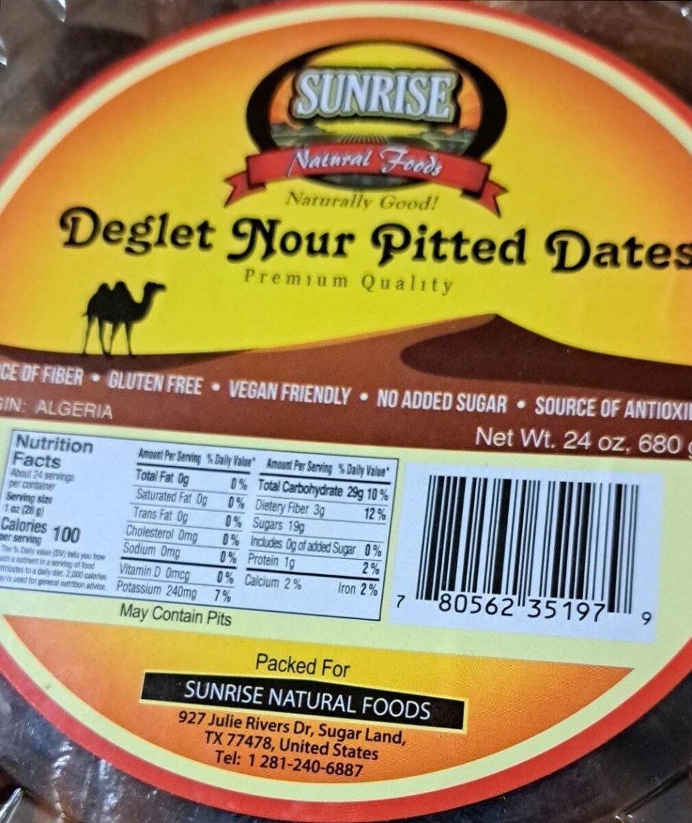 Sunrise Pitted Dates 24 OZ