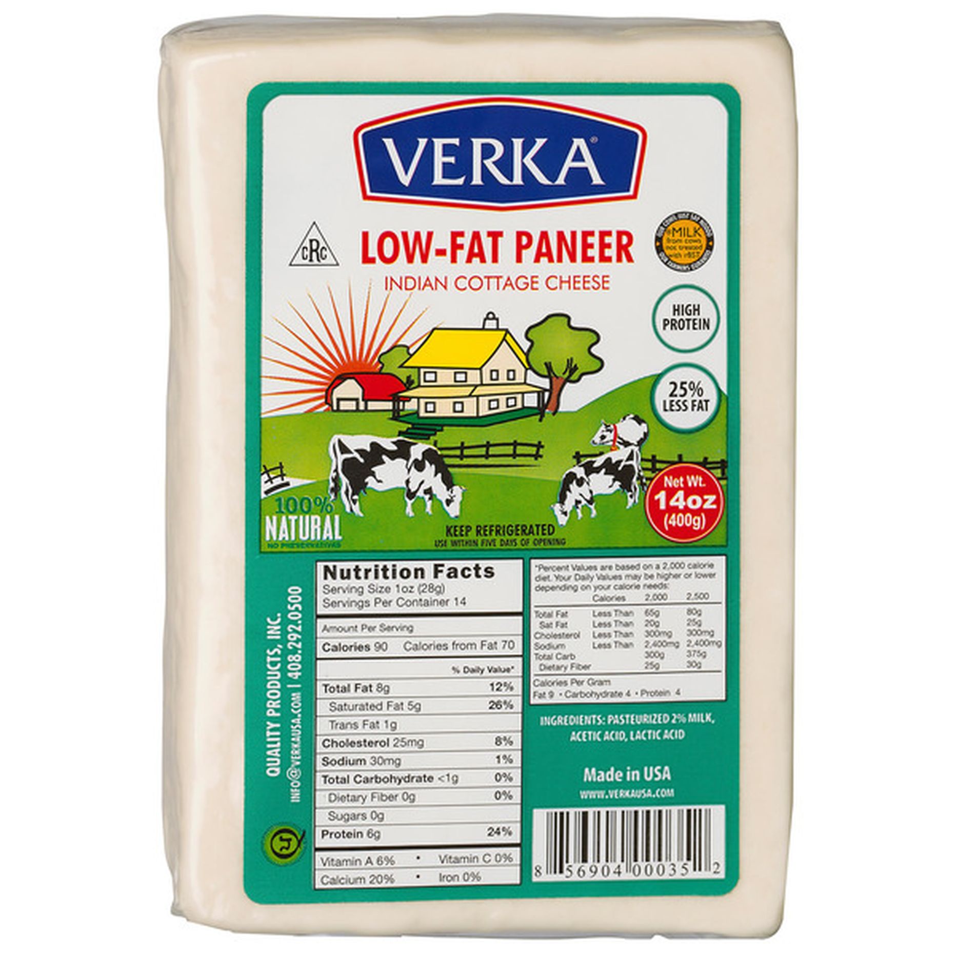 Verka LowFat Paneer 14OZ
