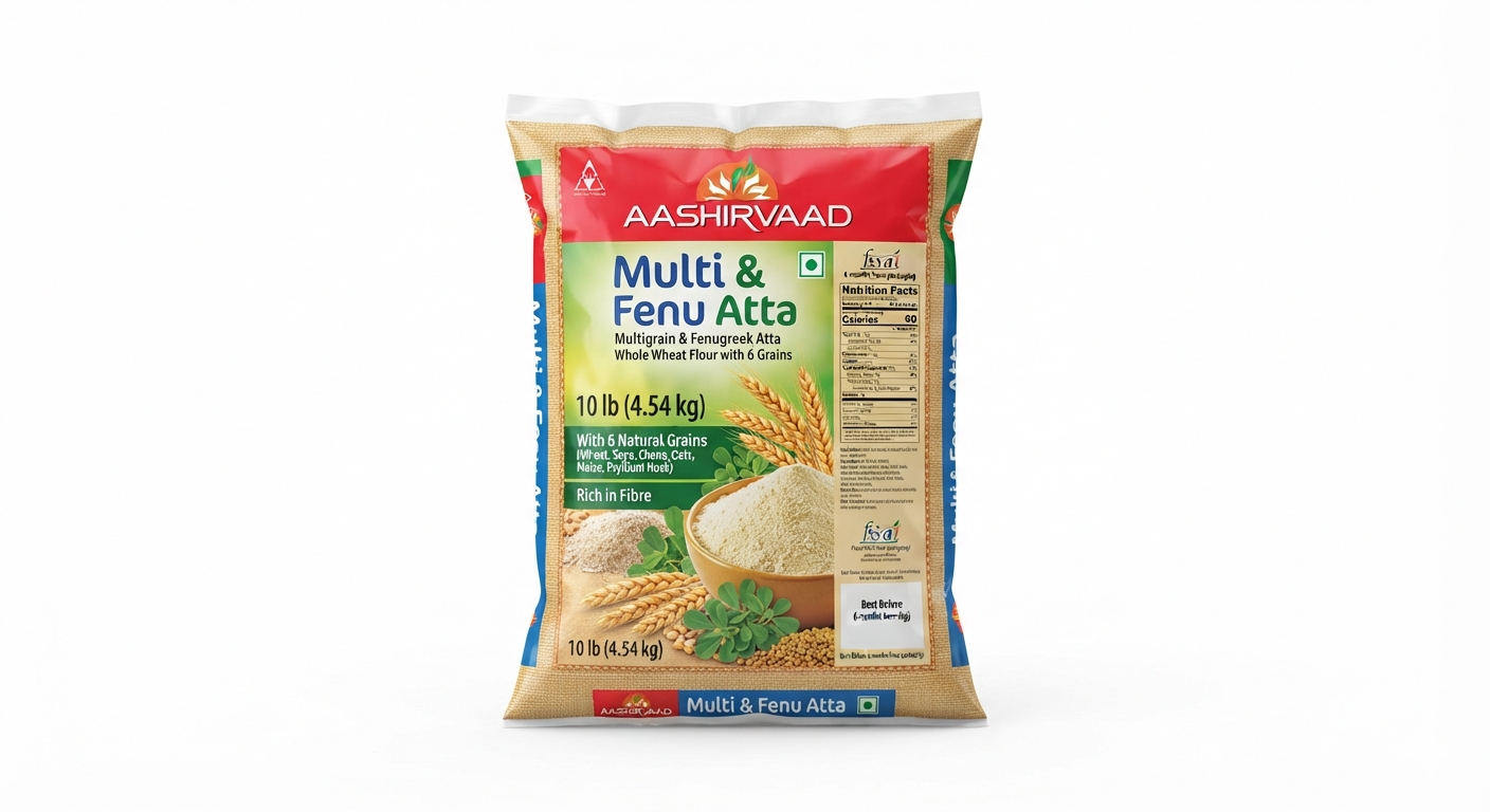 Aashirwad Atta With Multigrains + Fenugreek 10 lbs