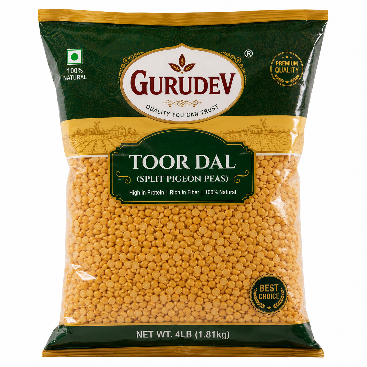 Gurudev Toor Dal 4 LB