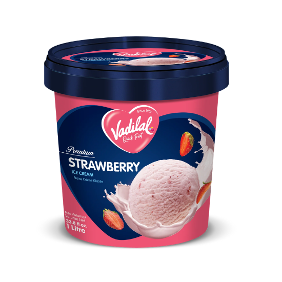 Vadilal Strawberry Icecream 1ltr