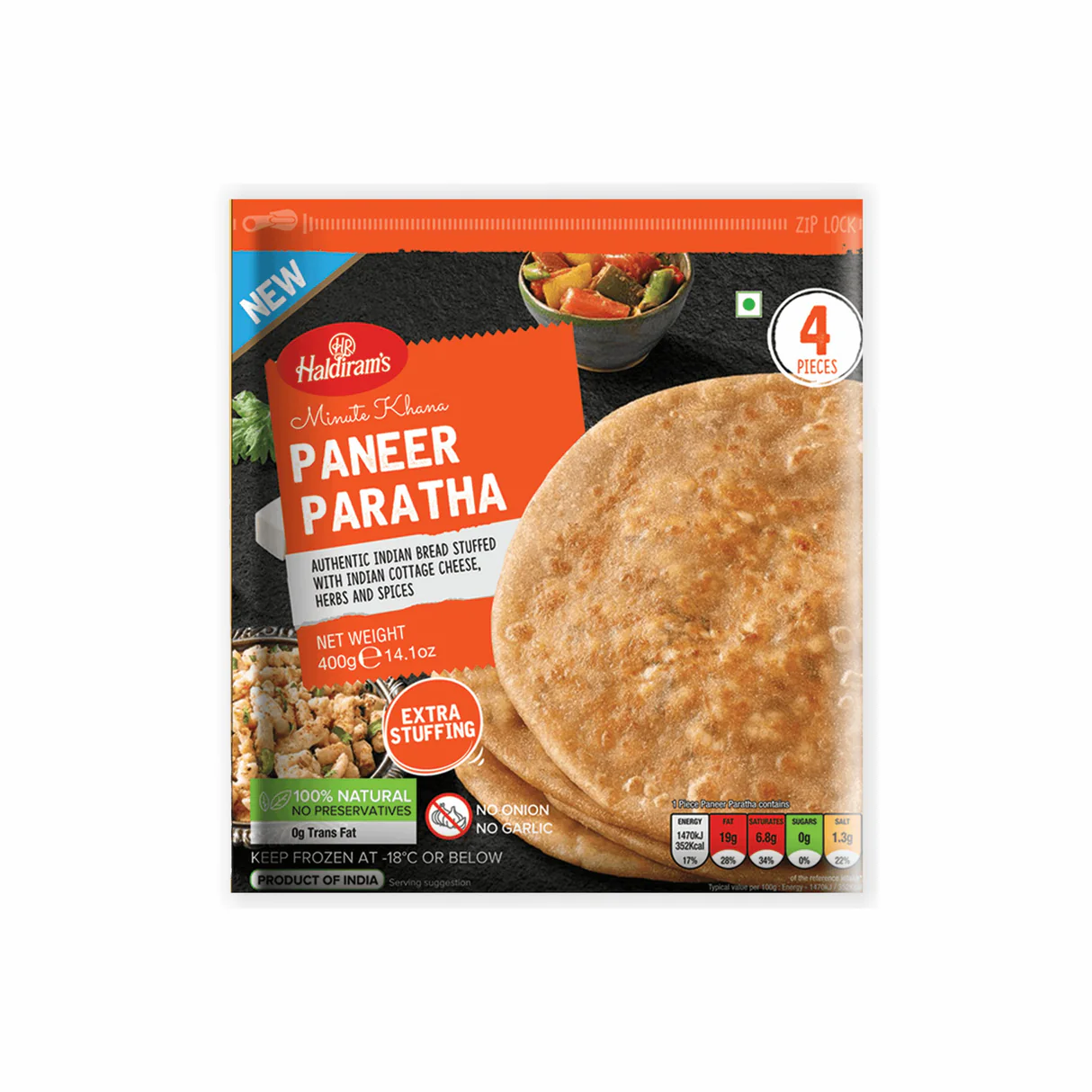 Haldiram's PaneerParath 4PC