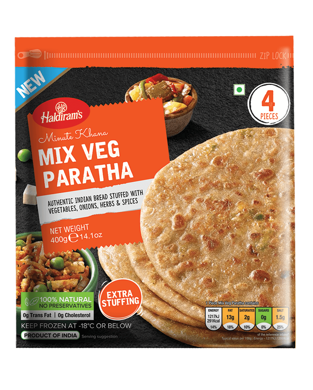 Haldiram Mixed Vegetable Paratha 4PC