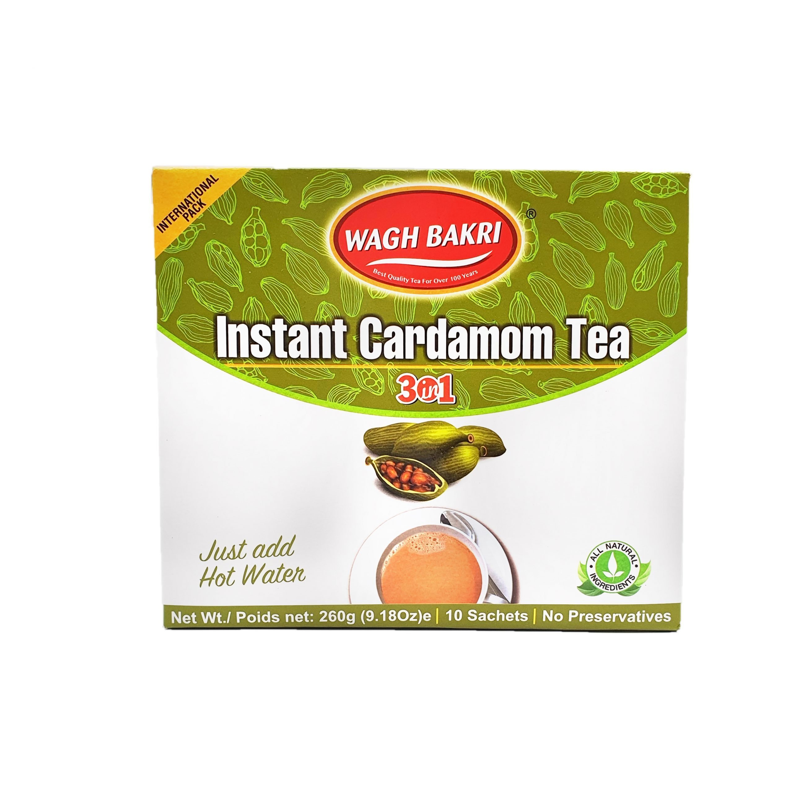 Wagh Bakri Instant Cardamom Tea 3in1 260GM