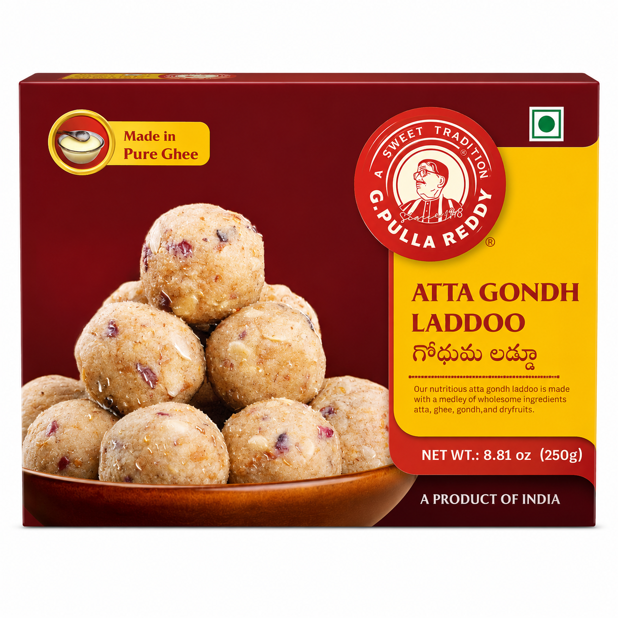G Pulla Reddy Atta Gondh Laddoo 250GM