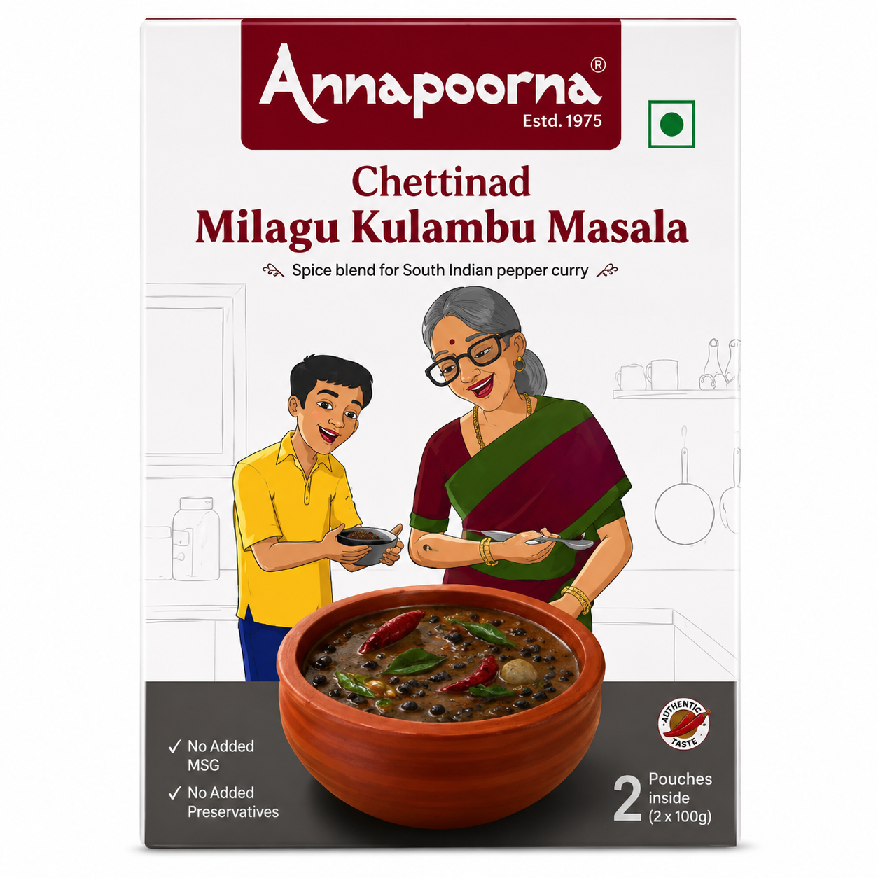 Annapoorna Chettinad Milagu Kulambu Masala 200GM