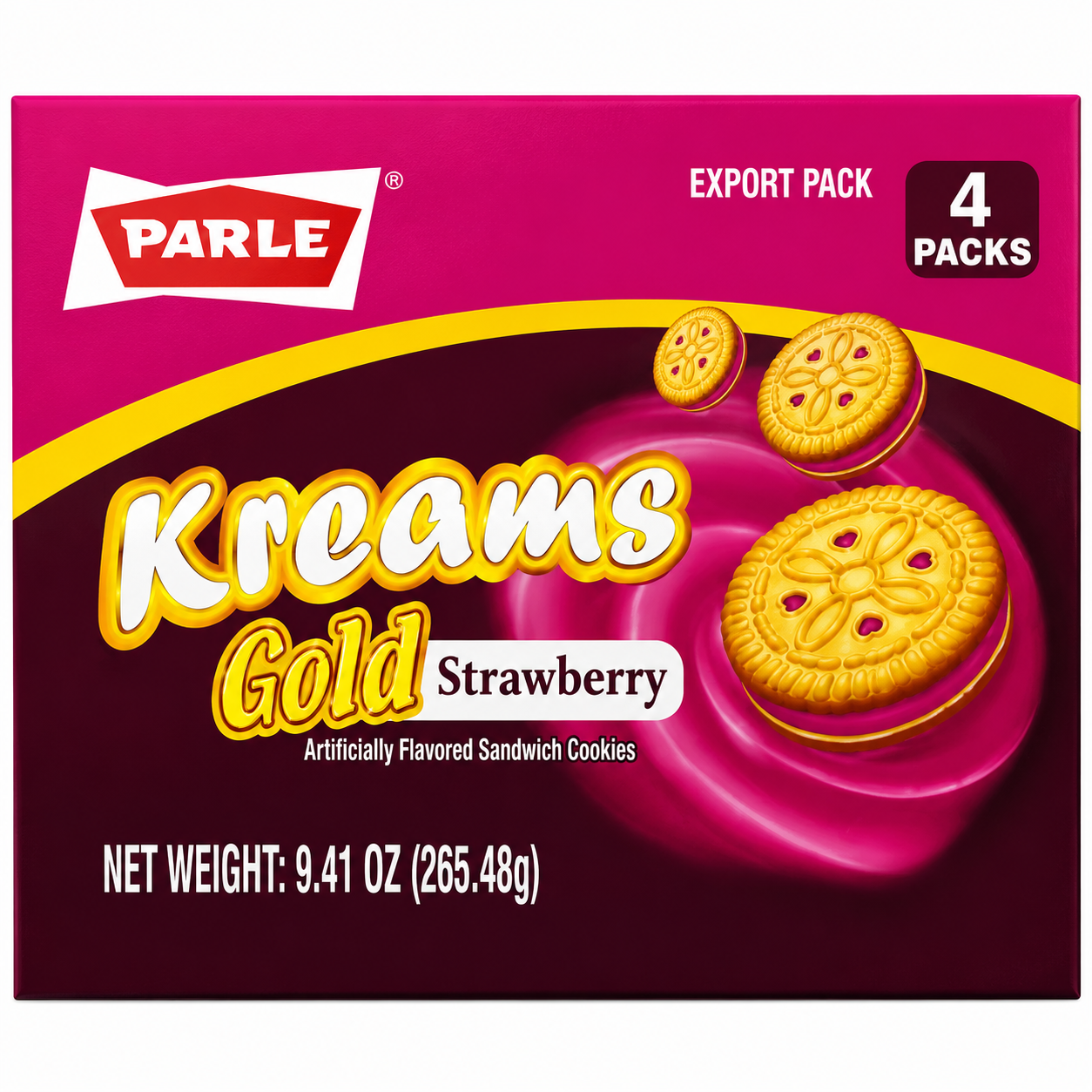 Parle Kreams Gold Strawberry (Pack Of 4)