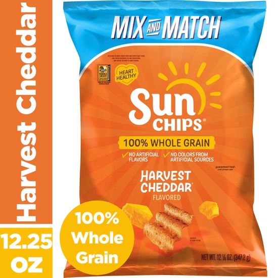 Sun Chips Whole Grain Snacks, Harvest Cheddar