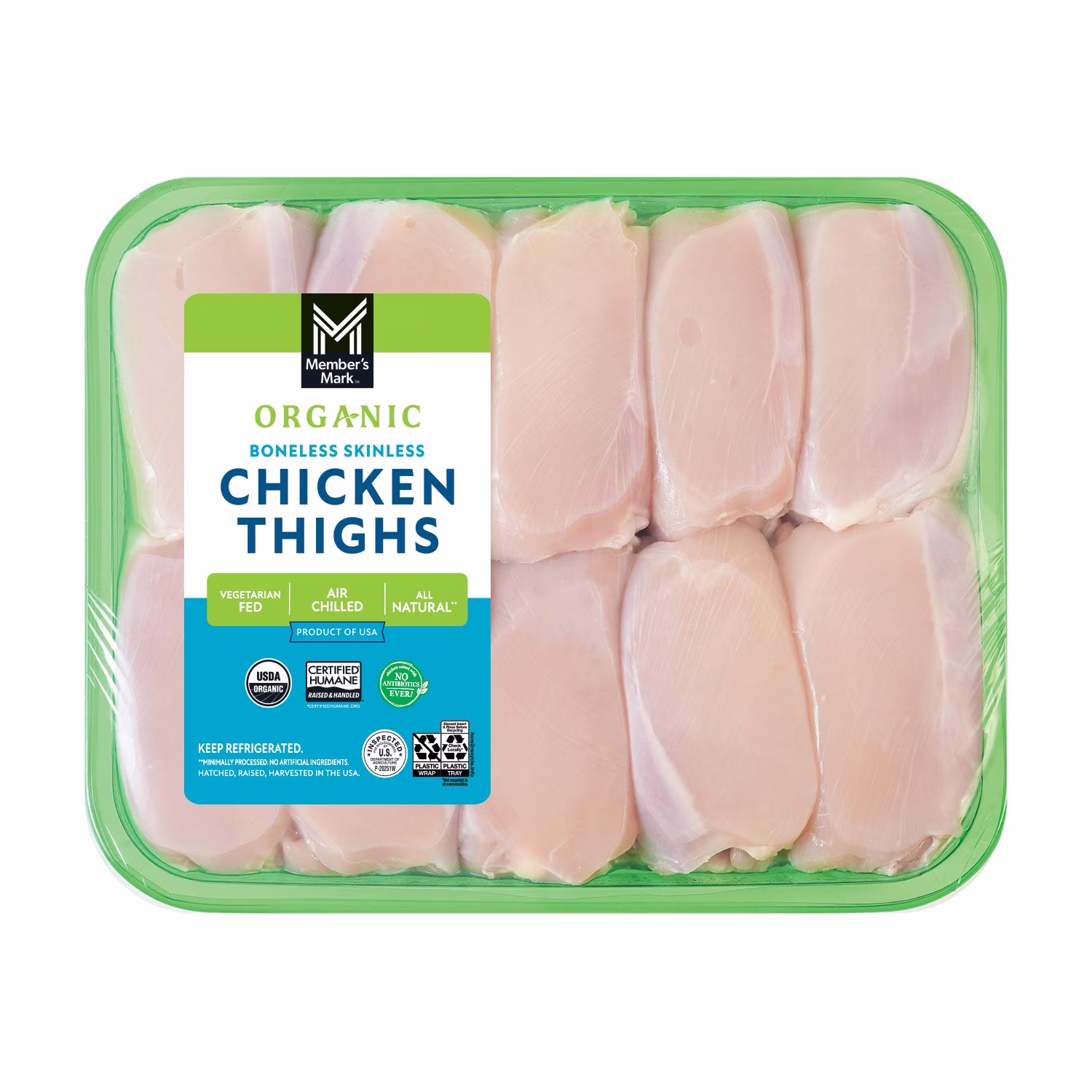 Member’s Mark Organic Boneless Skinless Chicken Thighs - 4 LB