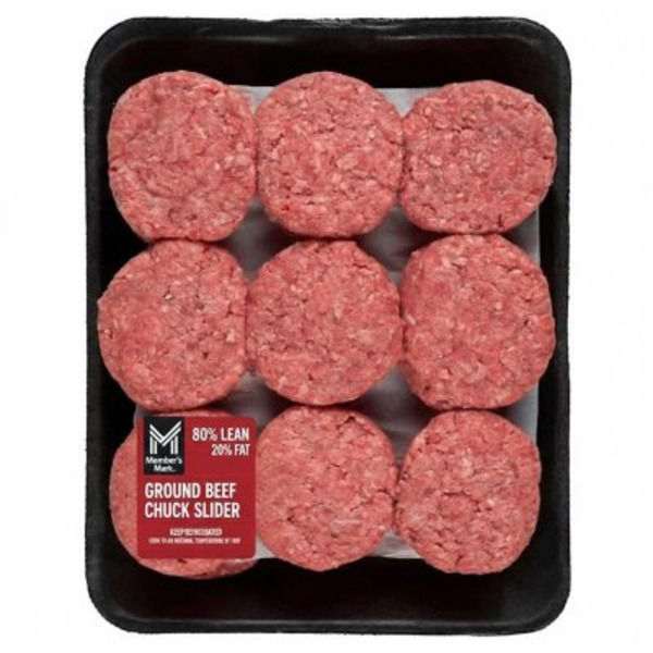 Member’s Mark Ground Beef Chuck Slider Patties, 2.2-3.2 lb