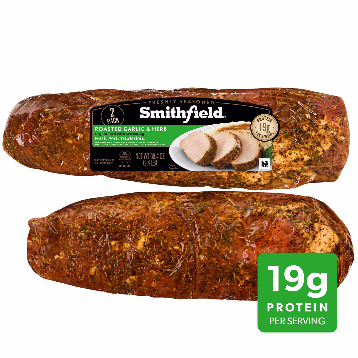 Smithfield Roasted Garlic & Herb Pork Tenderloin 19.2 oz - 2 Count