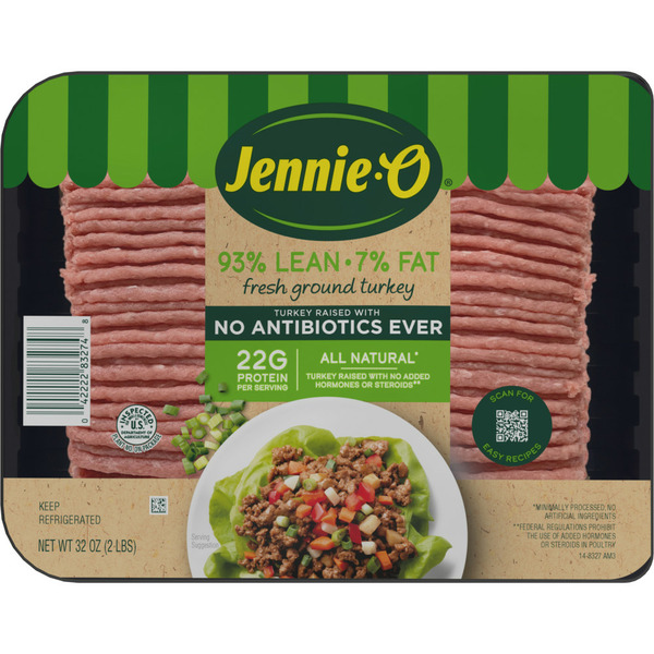 Jennie-o Turkey Store Ground Turkey 93% Lean / 7% Fat - Raised With No Antibiotics 64 oz