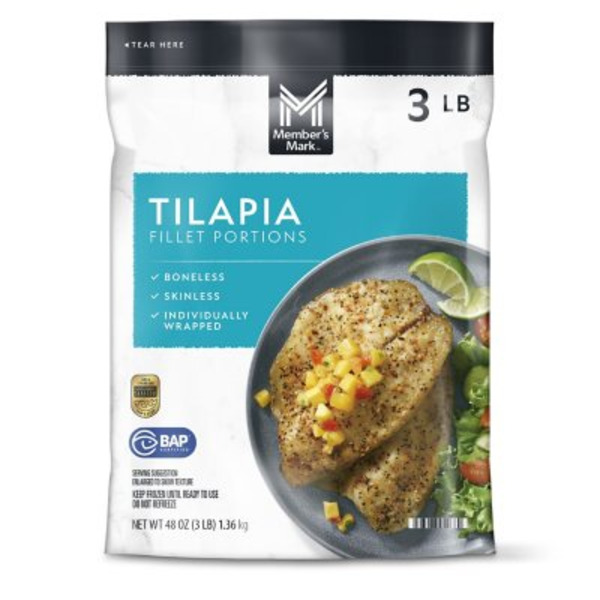 Member’s Mark Skinless Boneless Tilapia Fillet Portions 48 oz