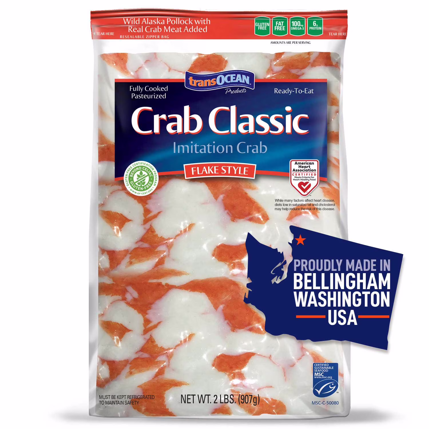 Trans-Ocean Imitation Crab, Flake Style 2 lb