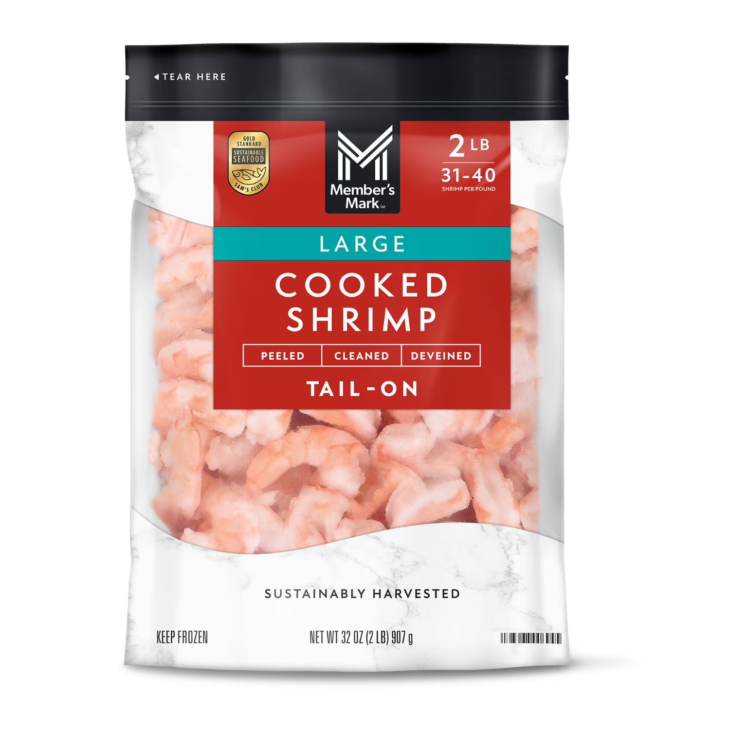 Member’s Mark Peeled & Deveined Tail-on Cooked Shrimp 32 oz