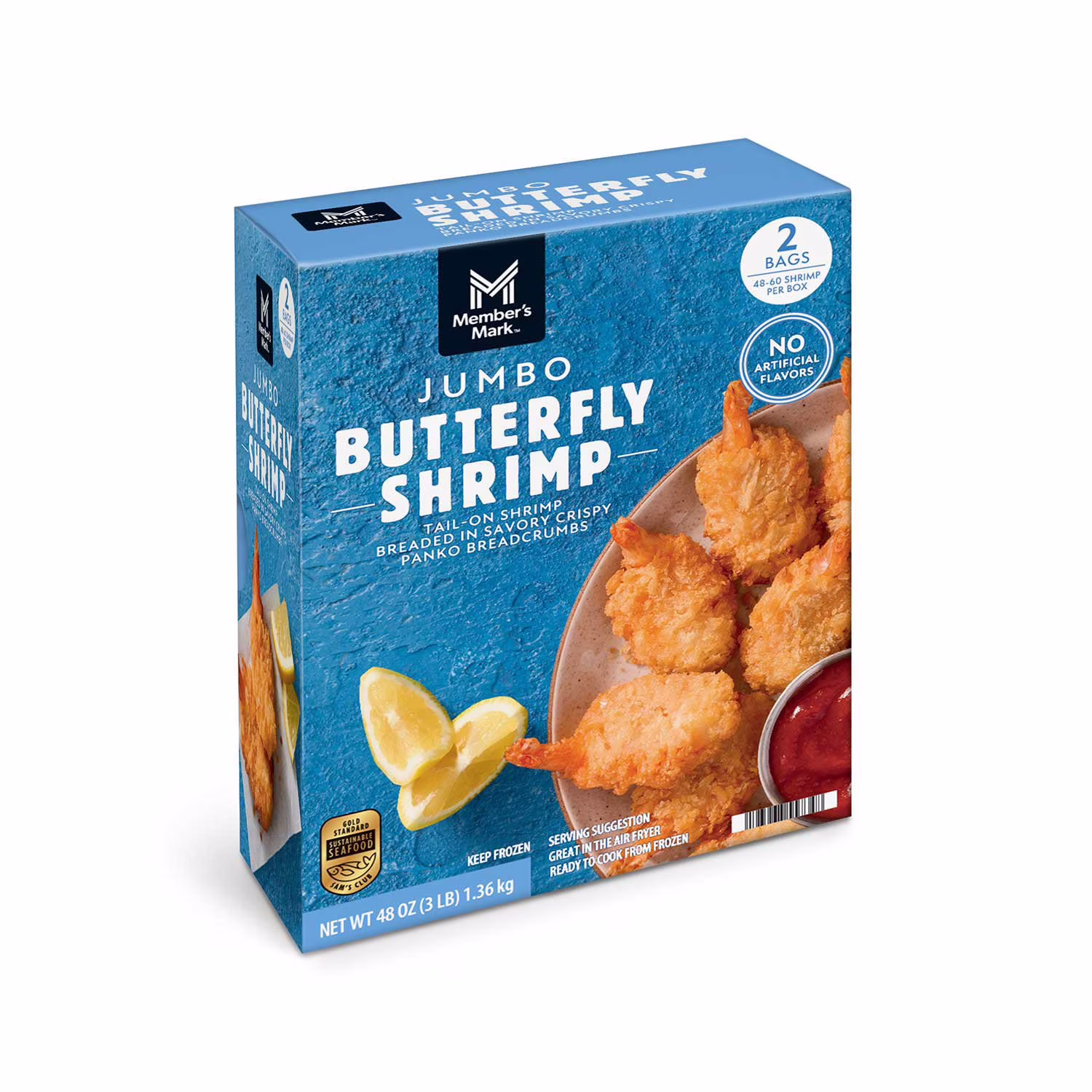 Member’s Mark Frozen Breaded Jumbo Butterfly Shrimp, 48-60 Count per Pound 3 lb