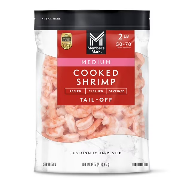 Member’s Mark Peeled Cleaned Deveined Tail-off Medium Cooked Shrimp 32 oz