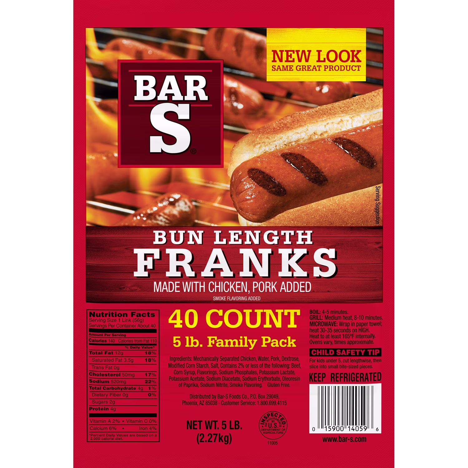 Bar-S Bun Length Franks 40 ct
