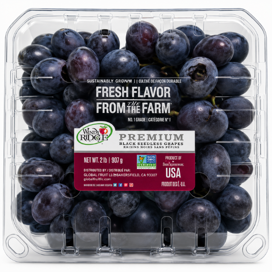 Black Seedless Grapes 3 LB Box