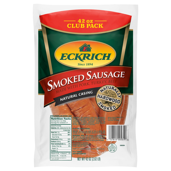 Eckrich Sausage, Smoked 42 oz