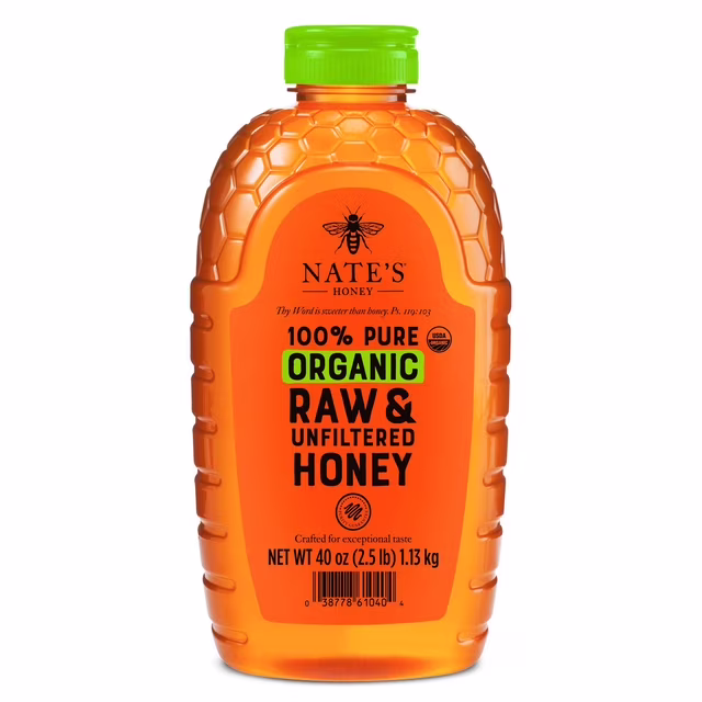Nature Nate's 100% Pure Organic Raw & Unfiltered Honey 40 oz