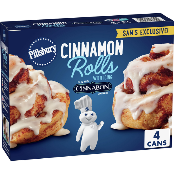 Pillsbury Cinnamon Rolls with Cinnabon Cinnamon & Icing 4 Count