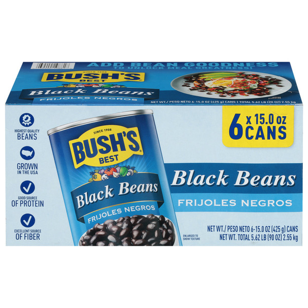 Bush's Best Black Beans 15 oz 6 Count
