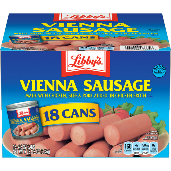 Libby's Vienna Sausage, Canned Sausage 4.6 oz 18 Count