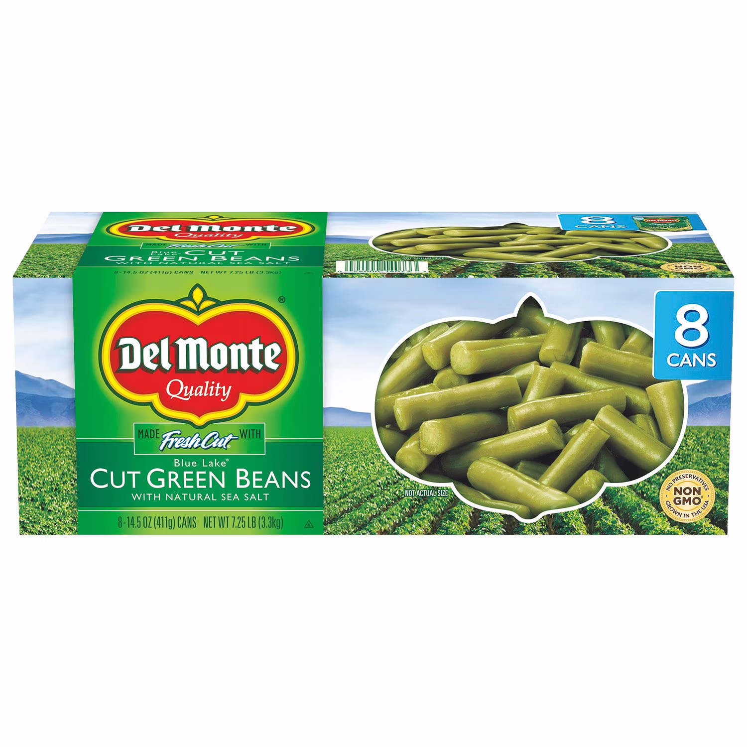 Del Monte Blue Lake Cut Green Beans 14.5 oz 8 Count