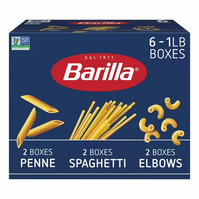 Barilla Penne, Spaghetti & Elbows Variety Pack 1 lb 6  Count