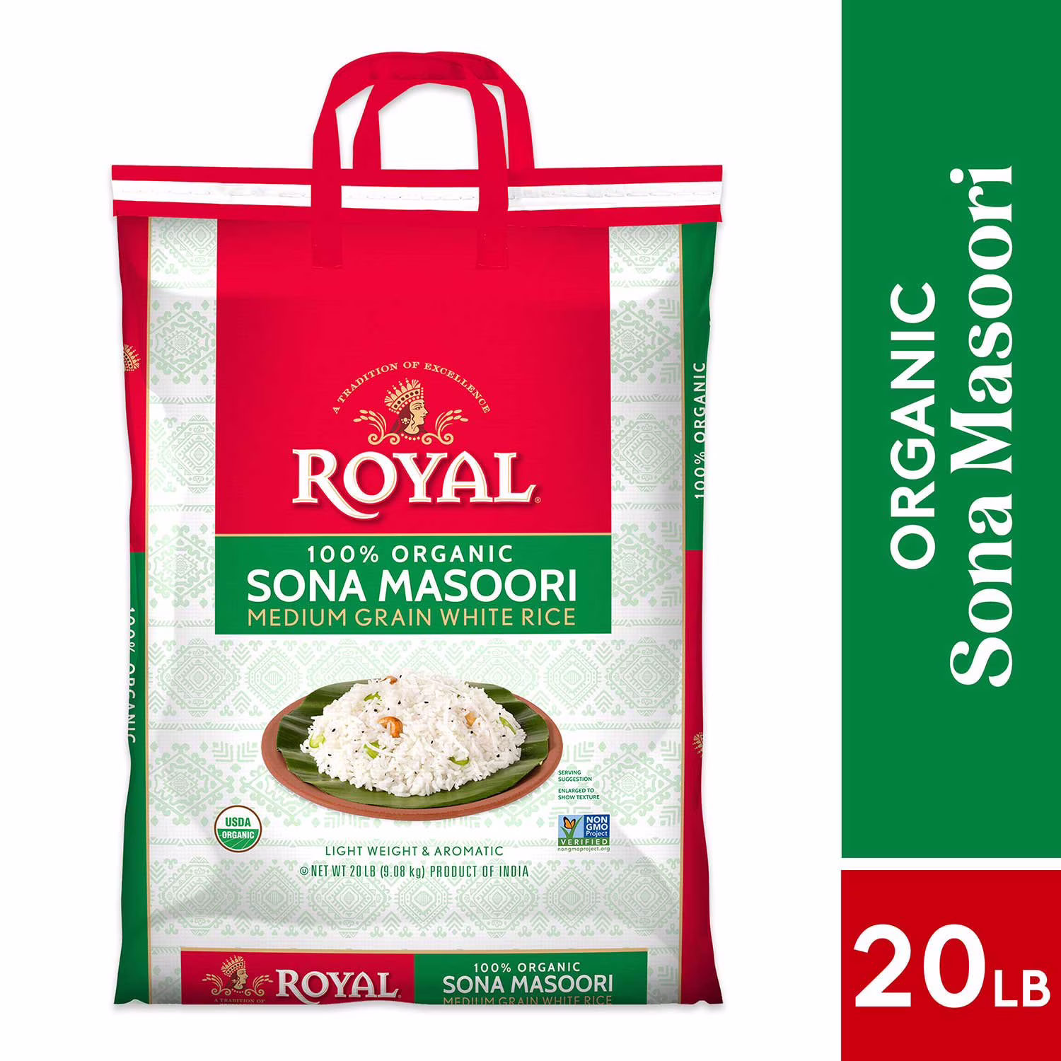 Royal Sona Masoori Organic Rice 20 lb