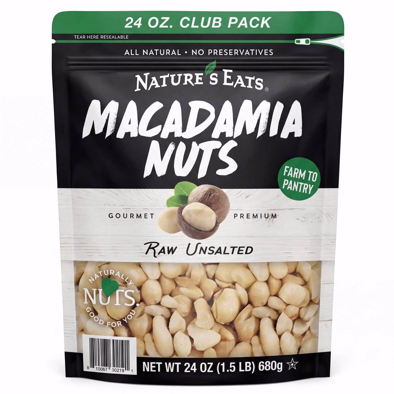 Nature's Path Raw Unsalted Macadamia Nuts 24 oz