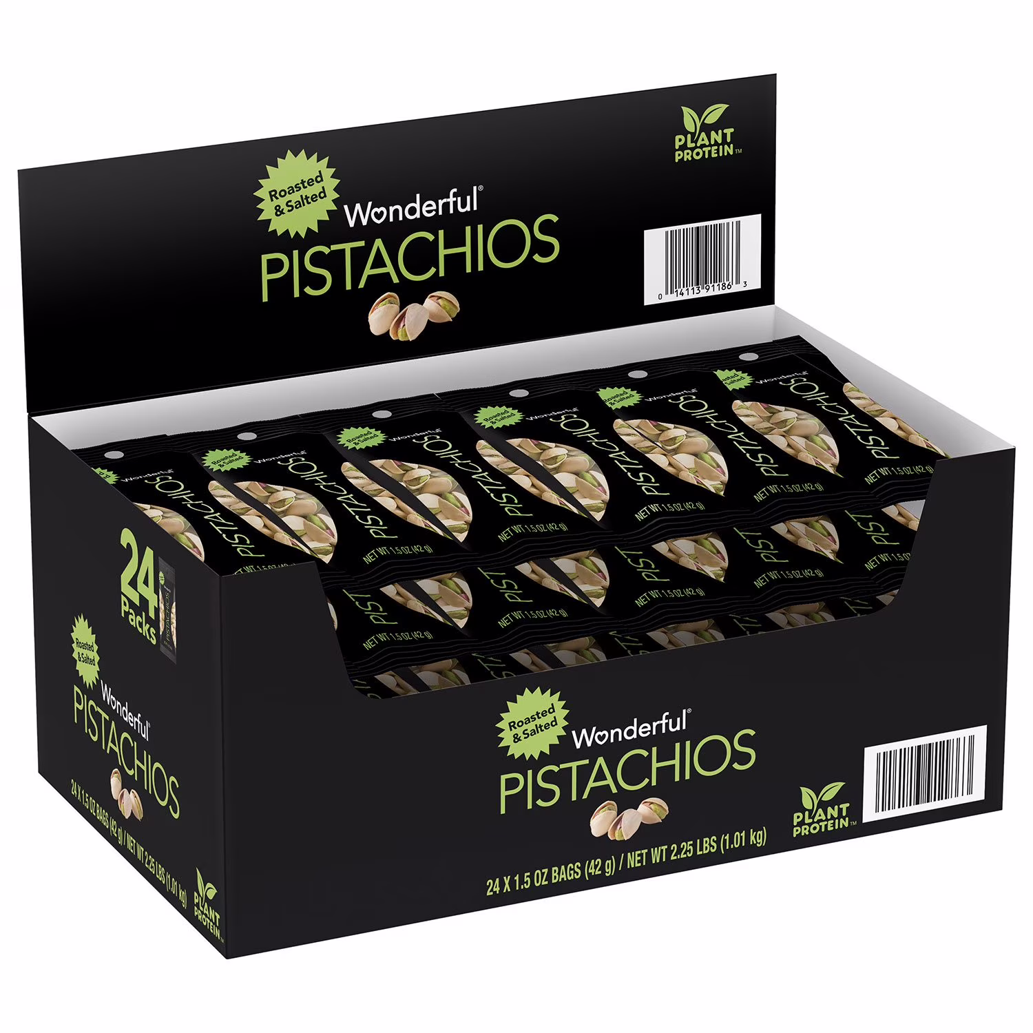 Wonderful In Shell Roasted & Salted Pistachios 1.5 oz 24  Count