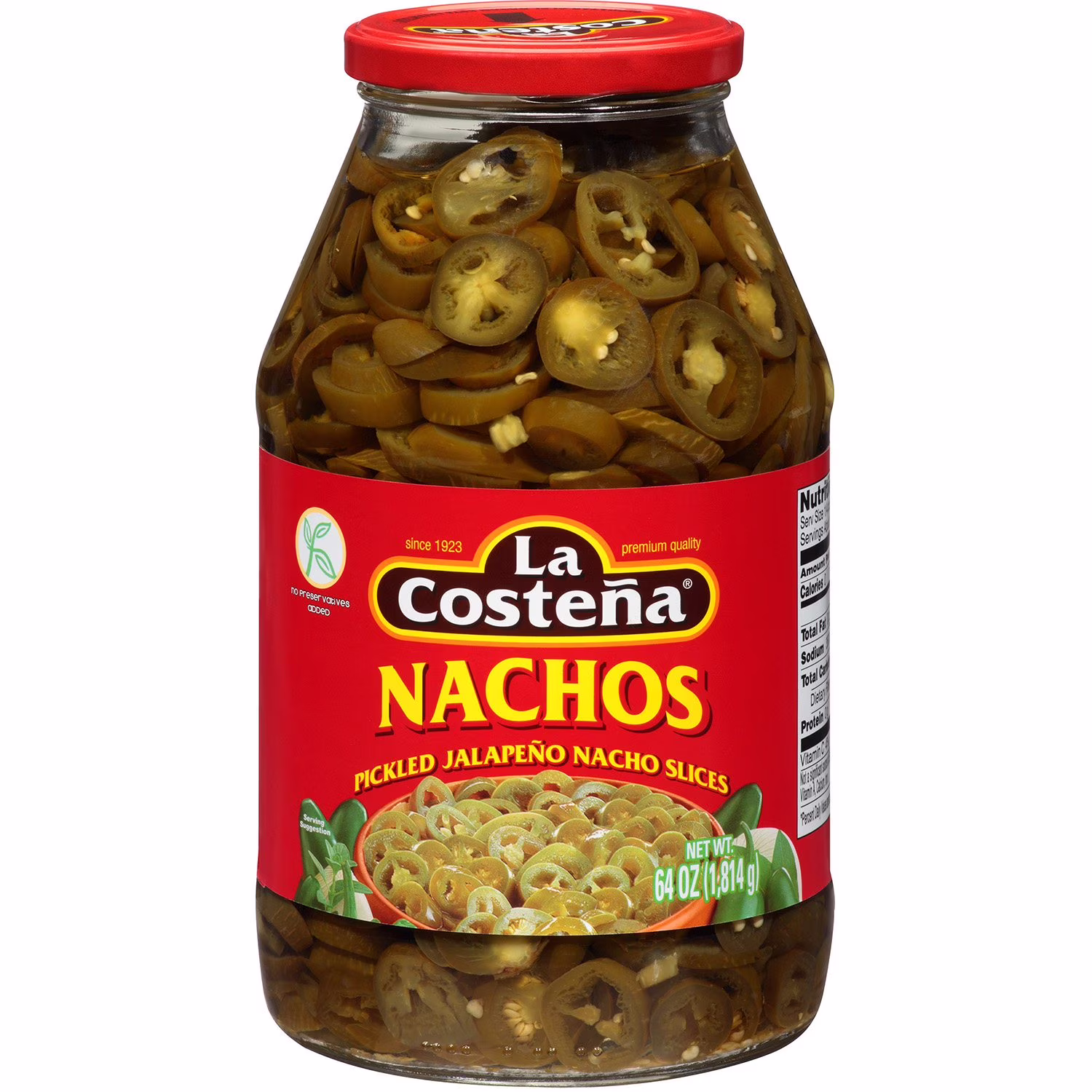 La Costeña Jalapeno Slices, Pickled, Nachos 64 oz