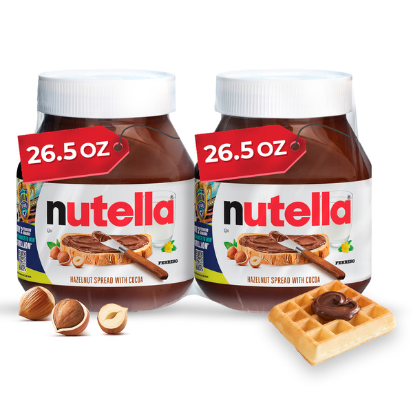 Nutella Hazelnut Spread with Cocoa, 2 Jars 26.5 oz 2  Count