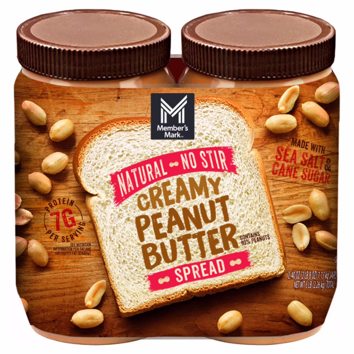 Member’s Mark Creamy Peanut Butter Spread 80 oz 2  Count