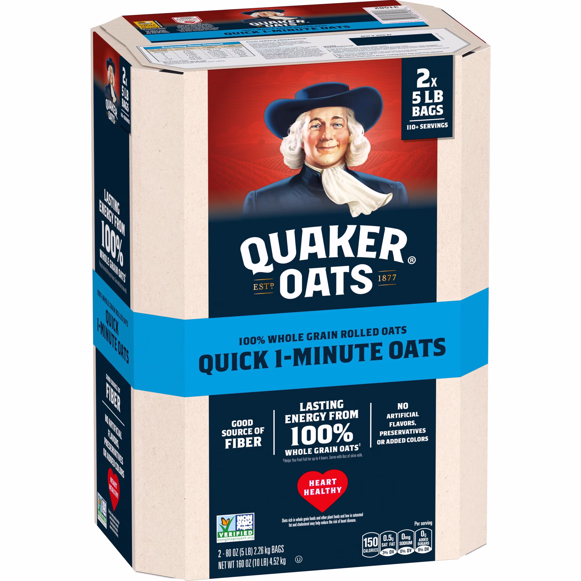 Quaker Oats Quick 1-Minute Oatmeal 5 lb 2  Count