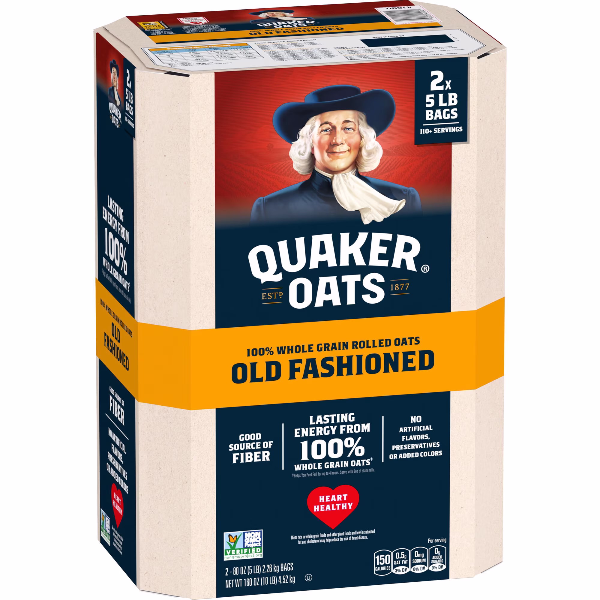 Quaker Old Fashioned 100% Whole Grain Oats 5 lb 2  Count