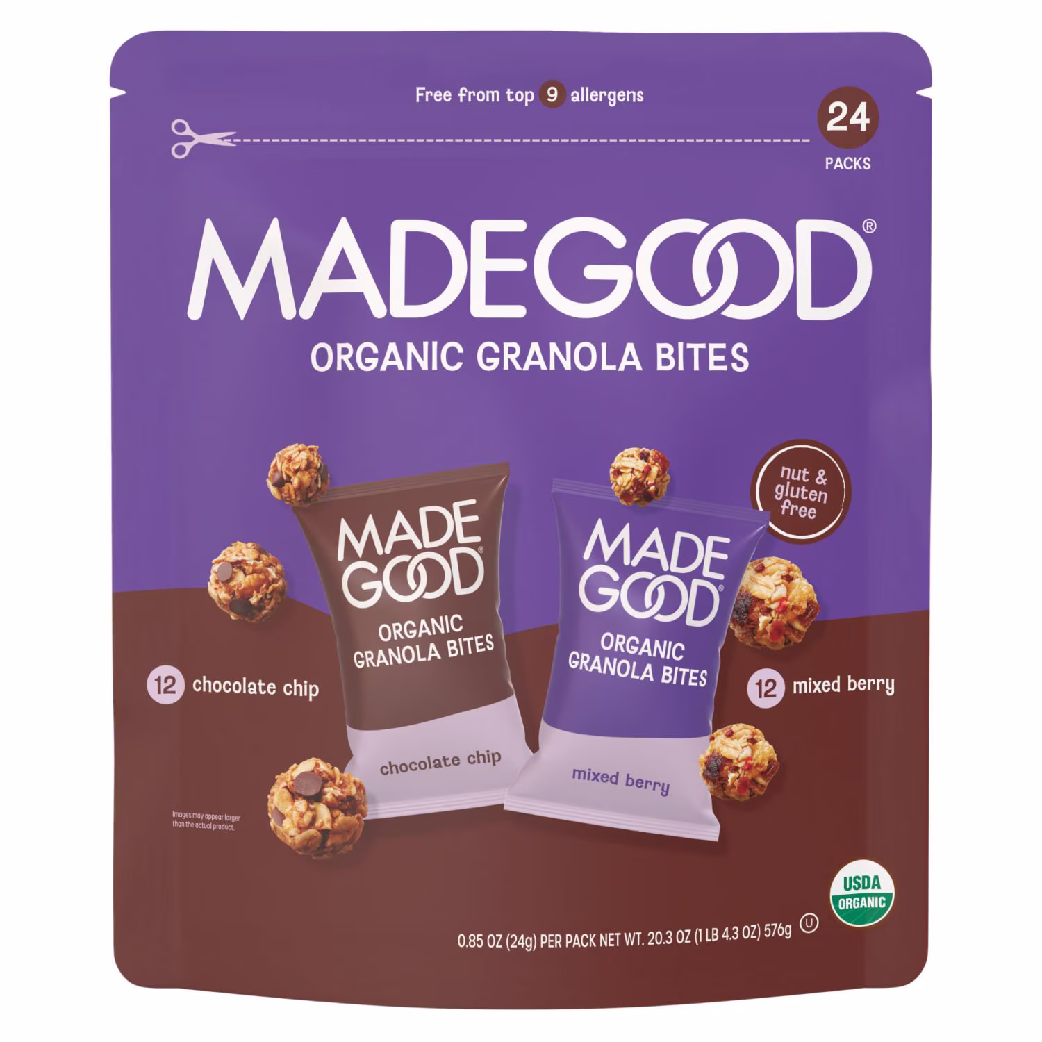 MadeGood Chocolate Chip & Mixed Berry Granola Minis 24 ct