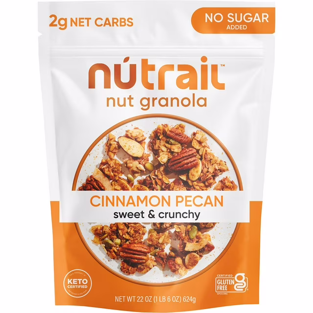 NuTrail Cinnamon Pecan Nut Granola, No Sugar Added, Keto 22 oz
