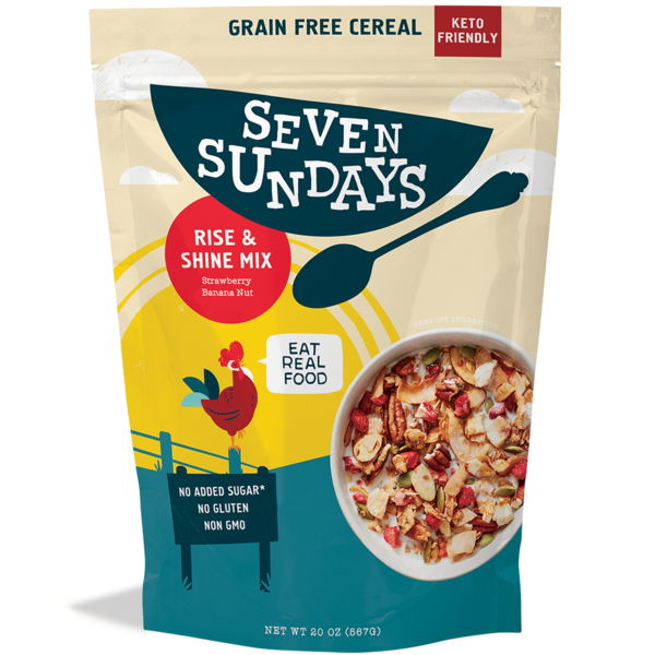 Seven Sundays Rise & Shine, Strawberry Banana Nut Granola 20 oz