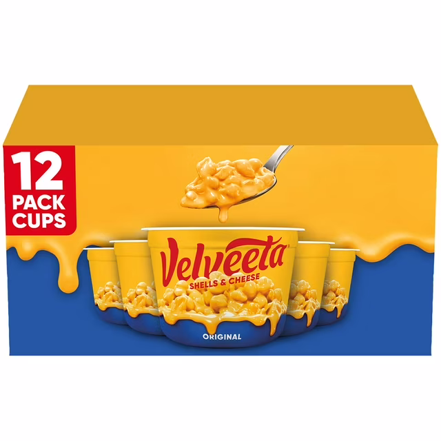 VELVEETA Shells & Cheese Original Microwavable Mac & Cheese Cups 12 ct