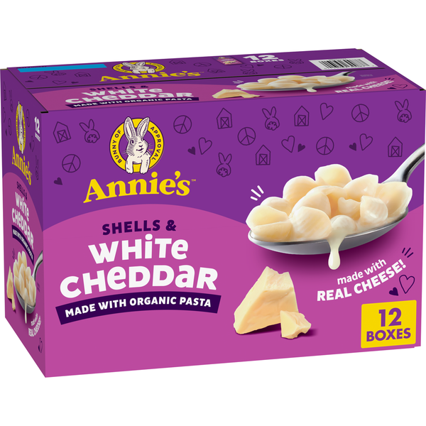 Annie's Organic Shells Pasta and White Cheddar Cheese 6 oz 12  Count
